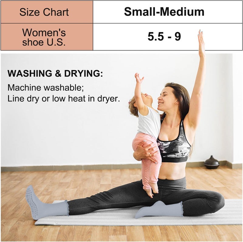 BLONGW Pilates Socks with Grips for Women, Non-Slip Yoga Athletic Socks for Barre Barefoot Workout Hospital - Image 5